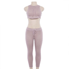Load image into Gallery viewer, Autumn Women Yoga Set Screw Thread Strappy Sports Bra Gym Set Clothing Sportswear Women Leggings 2 Pcs Sport Fitness Suits