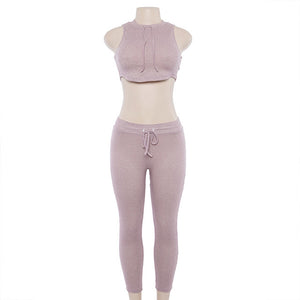 Autumn Women Yoga Set Screw Thread Strappy Sports Bra Gym Set Clothing Sportswear Women Leggings 2 Pcs Sport Fitness Suits