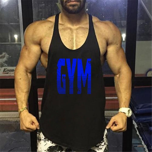 2019 New fitness tank tops men gyms stringer mens canotta bodybuilding shirt sleeveless vest cotton clothing