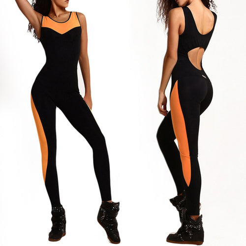 Fitness Sport Suit Women Tracksuit Yoga Set Backless Gym Running Set Sportswear Leggings Tight Jumpsuits Workout Sports Clothing