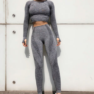 2 pcs  New Seamless Yoga Set Women Fitness Clothing Sportswear Woman Gym Leggings Padded Push up legging Sports Bra Sports Suits