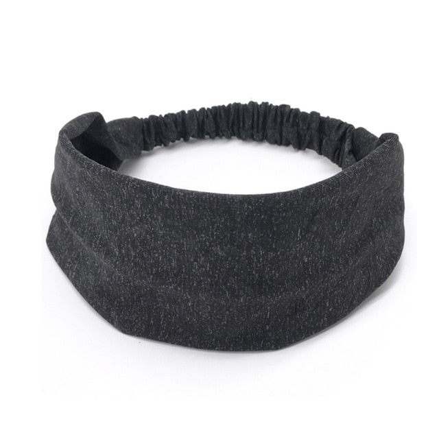 Casual Solid Unisex Elastic Sport Headbands Soft Fabric Fitness Yoga Wide Hair Bands For Women Men Outdoor Gym Hair Accessories