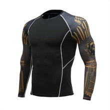 Load image into Gallery viewer, Mens Fitness Long Sleeve Rashguard T Shirt Bodybuilding Tight Compression Shirt Elastic Gym Sports Running Tops Cycling Clothing