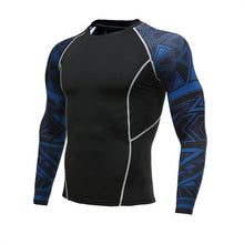 Load image into Gallery viewer, Mens Fitness Long Sleeve Rashguard T Shirt Bodybuilding Tight Compression Shirt Elastic Gym Sports Running Tops Cycling Clothing