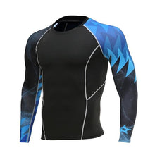 Load image into Gallery viewer, Mens Fitness Long Sleeve Rashguard T Shirt Bodybuilding Tight Compression Shirt Elastic Gym Sports Running Tops Cycling Clothing
