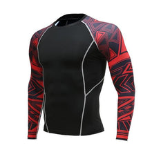 Load image into Gallery viewer, Mens Fitness Long Sleeve Rashguard T Shirt Bodybuilding Tight Compression Shirt Elastic Gym Sports Running Tops Cycling Clothing